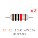 R2, R5: 10kΩ ¼W 1% Resistors